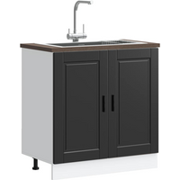 vidaXL Sink Base Cabinet "Porto" Black 80x46x81.5 cm Engineered Wood
