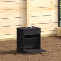 vidaXL Chicken Treadle Feeder Black 33 x 42 x 40 cm Cold-Rolled Steel