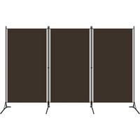 vidaXL 3-Panel Room Divider Brown 260x180 cm