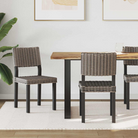 vidaXL Dining Chair 2 pcs Black Wash 46 x 55 x 84 cm Kubu Rattan