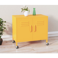 vidaXL Storage Cabinet Mustard Yellow 60x35x56 cm Steel
