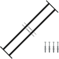vidaXL Window Grille Black 115 x 30 cm Powder-Coated Steel