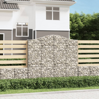 vidaXL Arched Gabion Baskets 11 pcs 200x30x180/200 cm Galvanised Iron