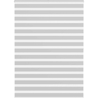 vidaXL Zebra Blind Light Grey 155x200 cm Fabric Width 150.9 cm Polyester