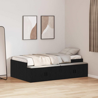 vidaXL Bed Frame with Drawer Black Oak 80 x 200 cm Engineered Wood
