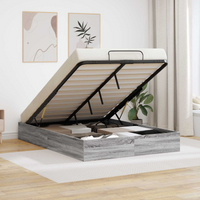 vidaXL Ottoman Bed Frame Grey Sonoma 193 x 120 x 25 cm Chipboard