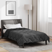 vidaXL Summer Duvet Black and Anthracite 200 x 155 cm Microfiber