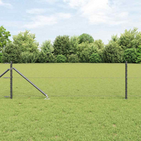 vidaXL Fence Post Grey 100 x 0.6 m (25 mm mesh) Steel and PVC