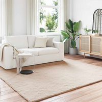 vidaXL Anti-Slip Faux Rabbit Fur Rug Olite Taupe 240 x 240 cm