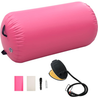 vidaXL Inflatable Gymnastic Roll with Pump 120x75 cm PVC Pink