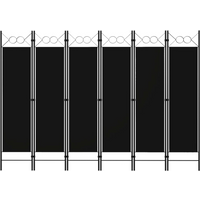 vidaXL 6-Panel Room Divider Black 240x180 cm