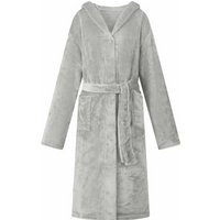 vidaXL Bathrobe Hoodie Grey M Flannel