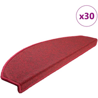 vidaXL Stair Mats 30 pcs 65x24x4 cm Red Half Round Large