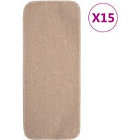 vidaXL Anti Slip Stair Mats 15 pcs 60x25 cm Beige Rectangular