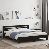 vidaXL Bed Frame with LED without Mattress Black 160x200 cm
