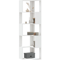 vidaXL Corner Bookcase 5-Tier White 50x50x179 cm Engineered Wood