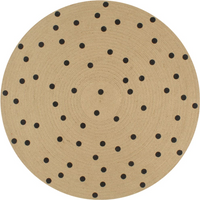 vidaXL Handmade Rug Jute with Print Polka Dot 150 cm