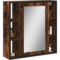 vidaXL Bathroom Mirror Cabinet Smoked Oak 60x16x60 cm Engineered Wood