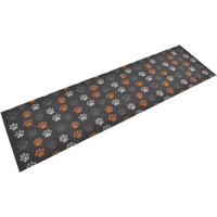 vidaXL Kitchen Rug Washable Paws 45x150 cm Velvet