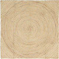 vidaXL Rug Natural and White 160 x 160 cm Jute