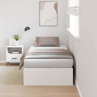 vidaXL Storage Bed Frame White 90 x 190 cm Engineered Wood
