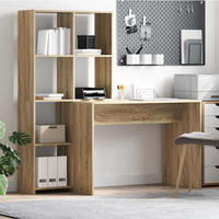 vidaXL Desk with Shelf Sonoma Oak 138.5 x 55 x 143 cm Engineered Wood