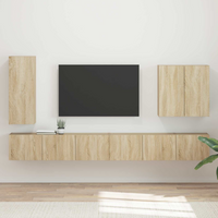 vidaXL TV Wall Cabinet Set Wall-mounted 6 pcs Sonoma Oak