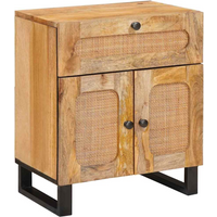 vidaXL Bedside Cabinet Natural 50 x 33 x 60 cm Solid Mango Wood