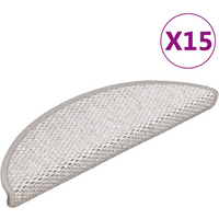 vidaXL Stair Mats Self-adhesive Sisal-Look 15 pcs 56x17x3 cm Platina