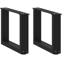 vidaXL Coffee Table Legs U-Shaped 2 pcs Black 30x(30-31) cm Steel