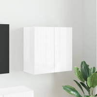 vidaXL TV Wall Cabinet Wall-mounted High Gloss White 59.5 x 31 x 60 cm