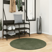 vidaXL Rug HUARTE Short Pile Soft and Washable Forest Green Ø 100 cm