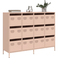 vidaXL Sideboard Pink 135x39x103.5 cm Cold-rolled Steel