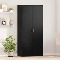 vidaXL Highboard with Shelf Black oak 80 x 39 x 178 cm Engineered wood