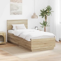 vidaXL Bed Frame Sonoma Oak 100 x 200 cm Engineered Wood