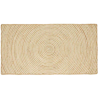 vidaXL Rug Natural and White 80 x 150 cm Jute