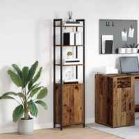 vidaXL Book Cabinet Old Wood 40 x 24 x 161 cm Engineered Wood