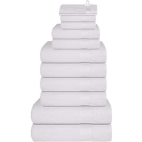 vidaXL 12 Piece Towel Set "FROGN" White 100% Cotton