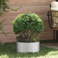 vidaXL Planter Ring Silver 40 x 40 x 20 cm Galvanised Steel