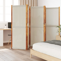 vidaXL 5-Panel Room Divider Light Grey 350x180 cm