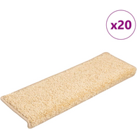 vidaXL Stair Mats 20 pcs 65x21x4 cm Cream Rectangular Edge