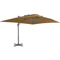 vidaXL Cantilever Garden Parasol with Aluminium Pole 400x300 cm Taupe