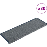 vidaXL Stair Mats 30 pcs 65x21x4 cm Light Grey and Blue Rectangular Edge