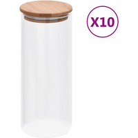 vidaXL Glass Jar 10 pcs Transparent 8.5 x 8.5 x 21.5 cm Glass