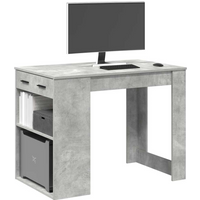 vidaXL Desk with Drawer and Shelf Concrete Grey 102x62x77.5 cm Engineered Wood