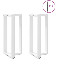 vidaXL Bar Table Legs T-Shaped 2 pcs White 40x35x(90-91) cm Steel
