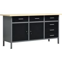 vidaXL Workbench Black 160x60x85 cm Steel