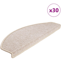 vidaXL Stair Mats 30 pcs 65x24x4 cm Taupe Half Round Large
