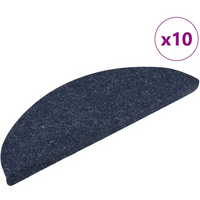 vidaXL Stair Mats Self-adhesive 10 pcs 56x17x3 cm Blue Half Round