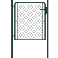 vidaXL Garden Gate Steel 100x100 cm Green